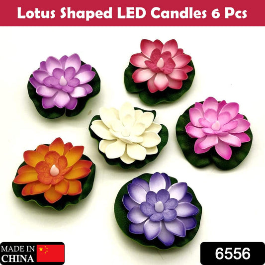 Water Floating Smokeless Candles & Lotus Flowers Sensor Led TeaLight for Outdoor and Indoor Decoration - Pack of 6 Candle (Pack of 6) - infinityexculsivestore.com