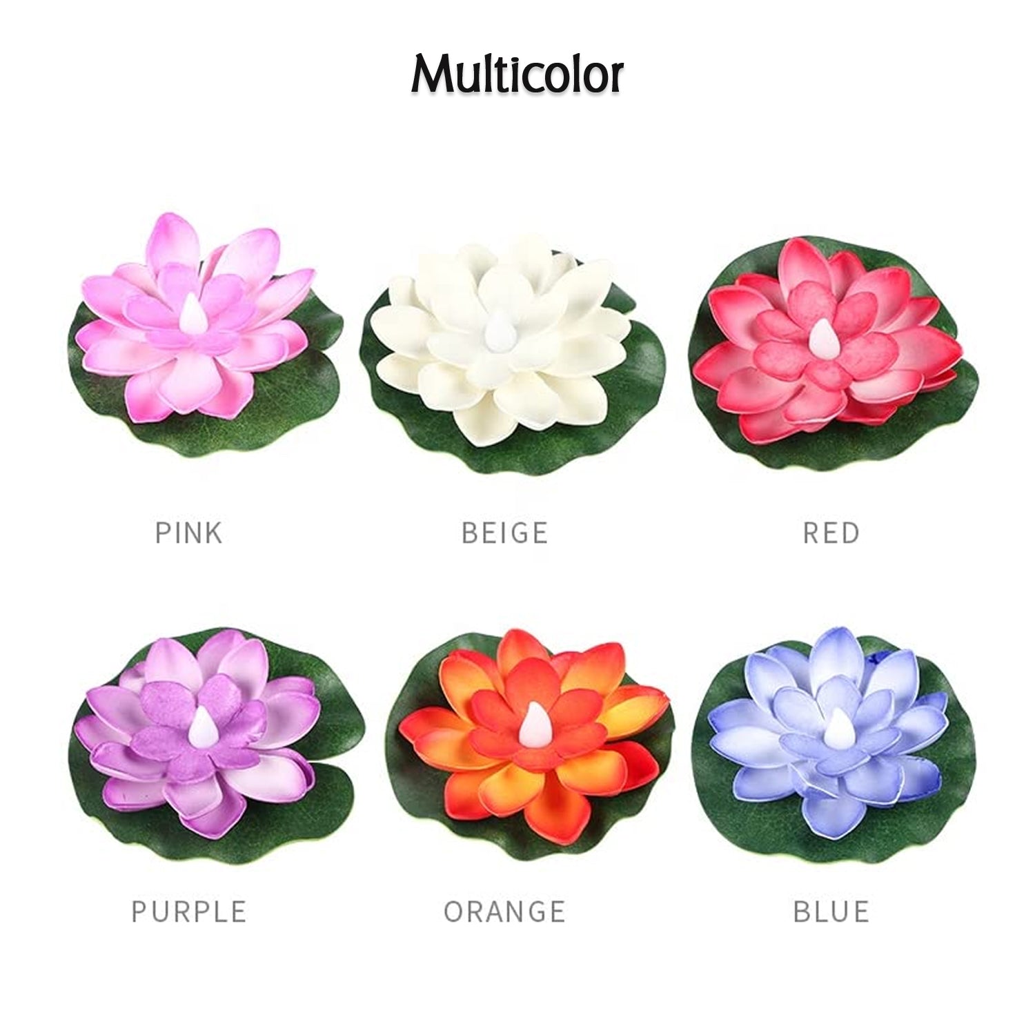 Water Floating Smokeless Candles & Lotus Flowers Sensor Led TeaLight for Outdoor and Indoor Decoration - Pack of 6 Candle (Pack of 6) - infinityexculsivestore.com