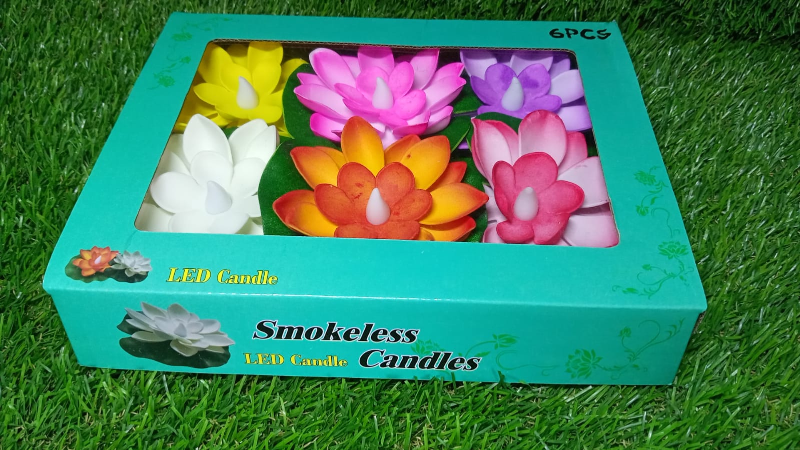 Water Floating Smokeless Candles & Lotus Flowers Sensor Led TeaLight for Outdoor and Indoor Decoration - Pack of 6 Candle (Pack of 6) - infinityexculsivestore.com