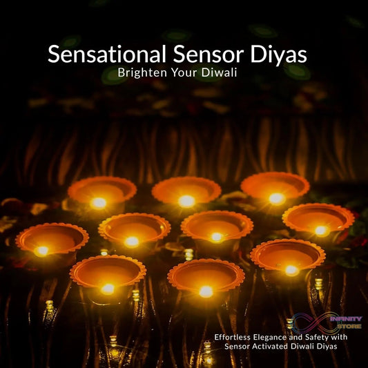 Water Sensor Diyas for Diwali Decoration (12 Pcs Set) - infinityexculsivestore.com