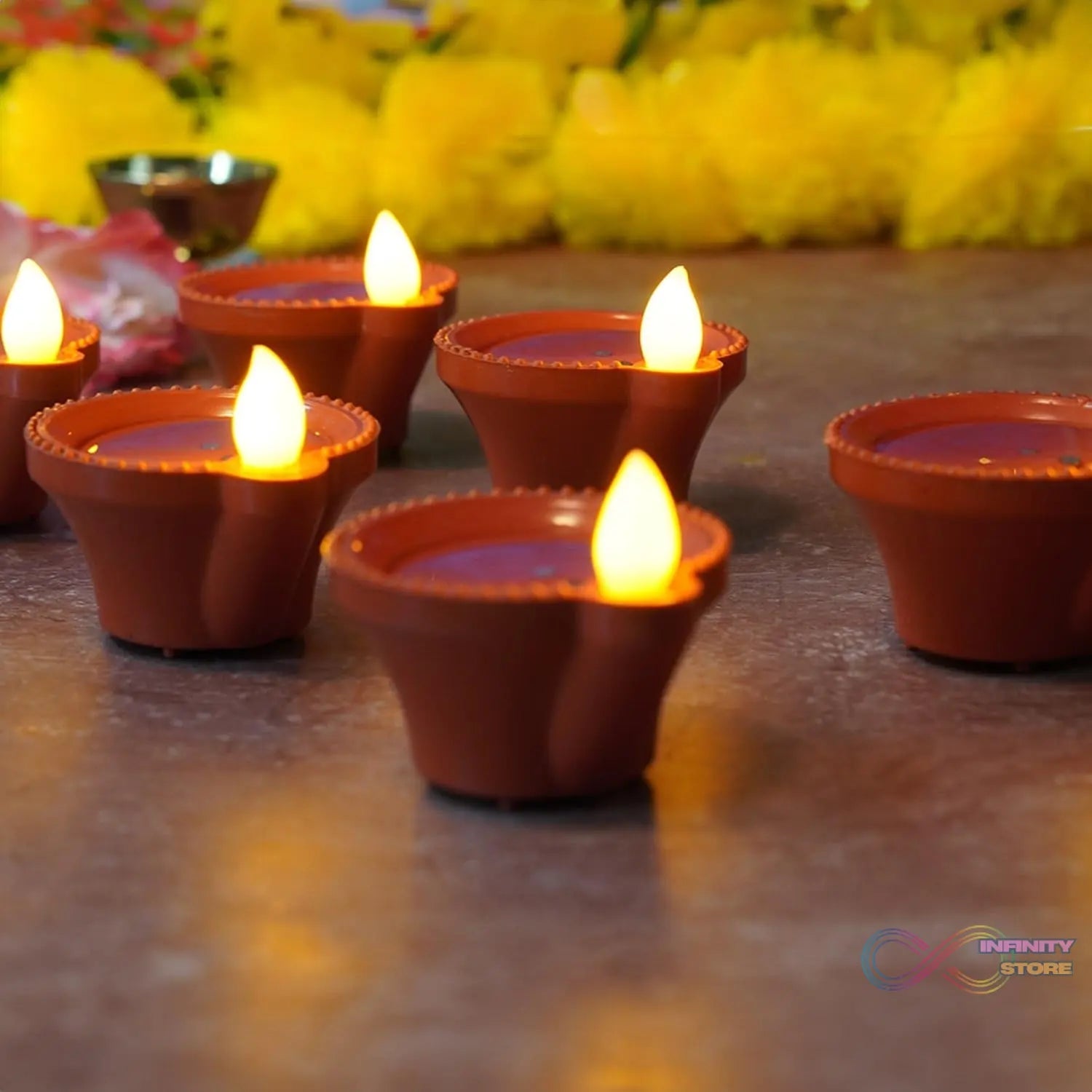 Water Sensor Diyas for Diwali Decoration (12 Pcs Set) - infinityexculsivestore.com
