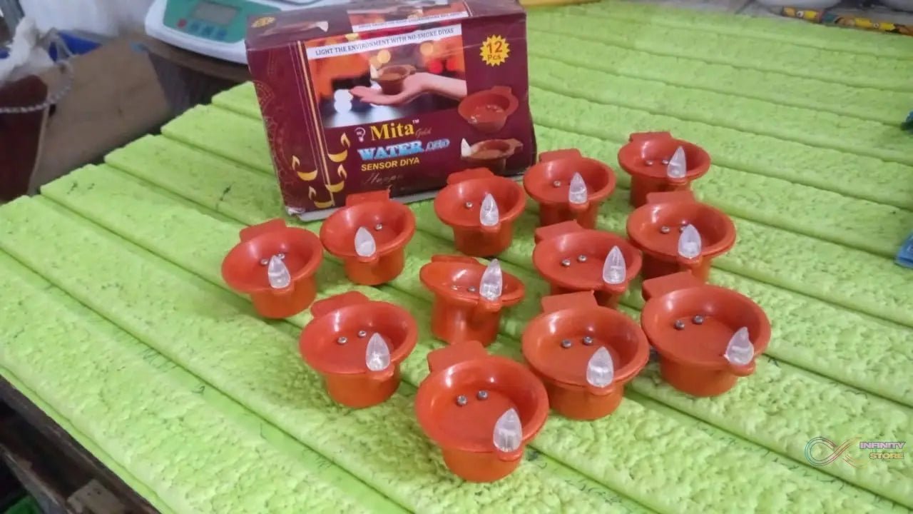 Water Sensor Diyas for Diwali Decoration (12 Pcs Set) - infinityexculsivestore.com