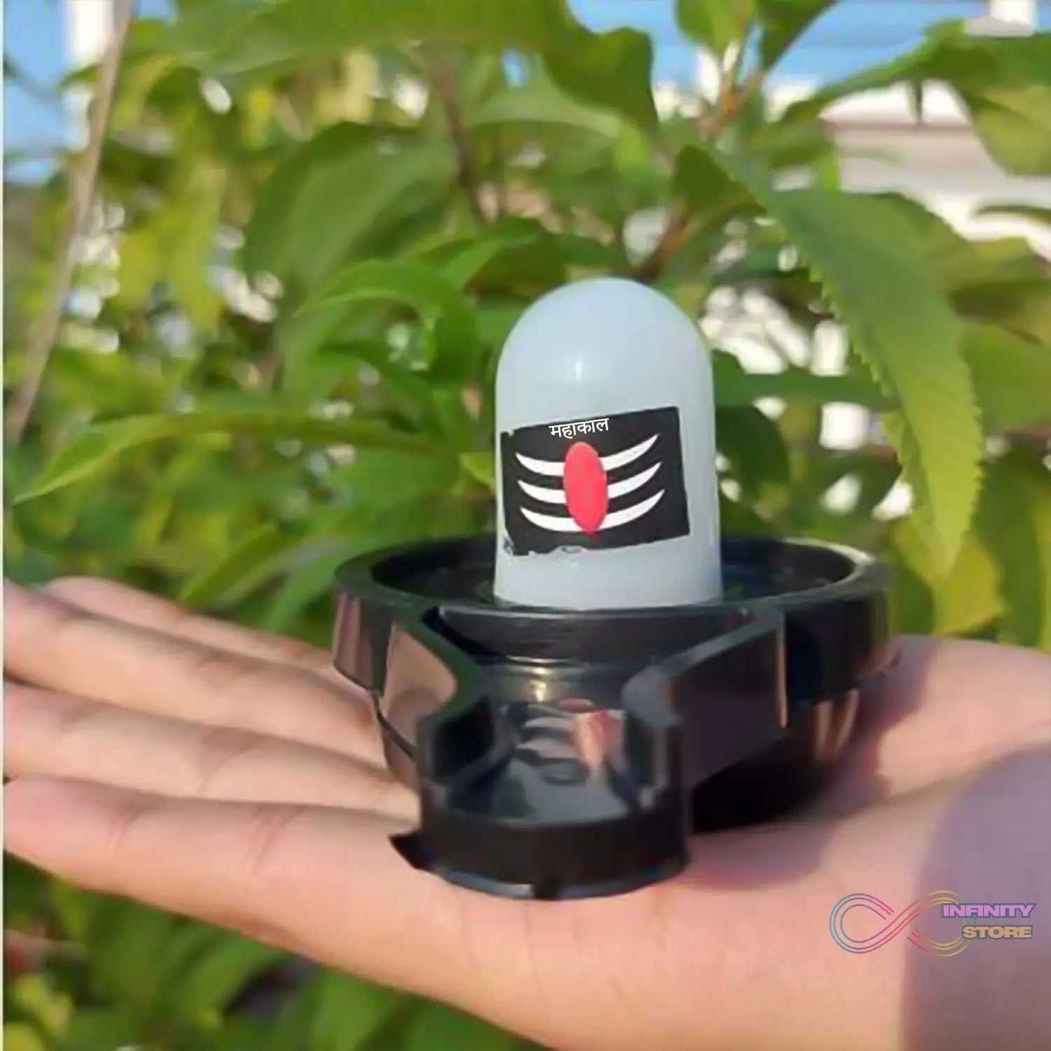 Water Sensor Led Shivling Idol Murti for Daily Pooja Purpose Festival Decoration Led Shivling  - infinityexculsivestore.com