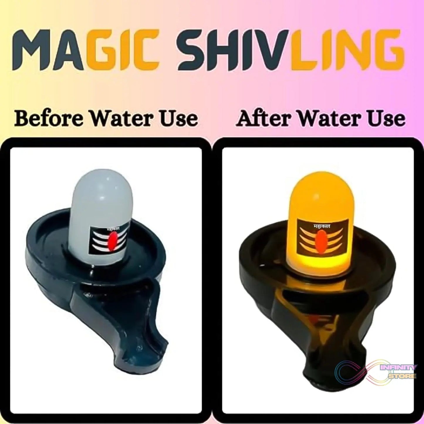 Water Sensor Led Shivling Idol Murti for Daily Pooja Purpose Festival Decoration Led Shivling  - infinityexculsivestore.com