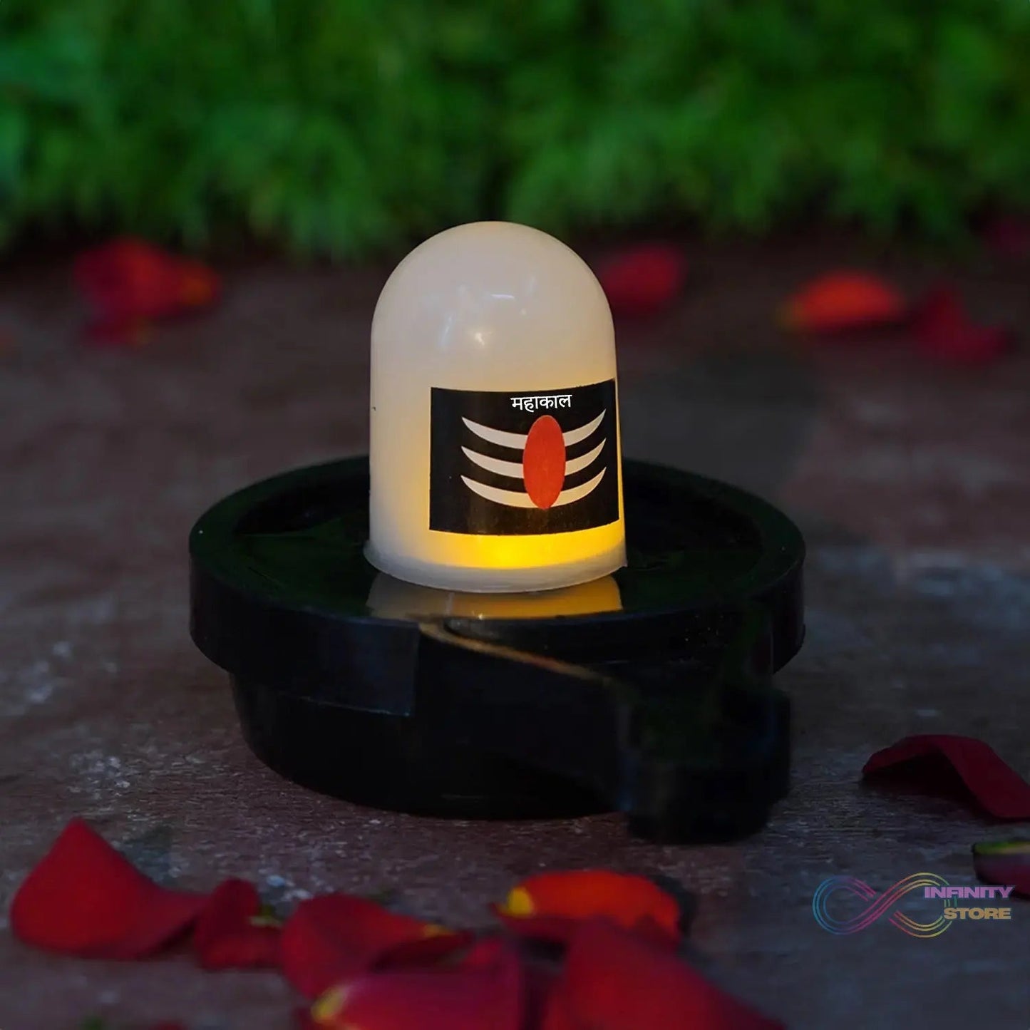 Water Sensor Led Shivling Idol Murti for Daily Pooja Purpose Festival Decoration Led Shivling  - infinityexculsivestore.com