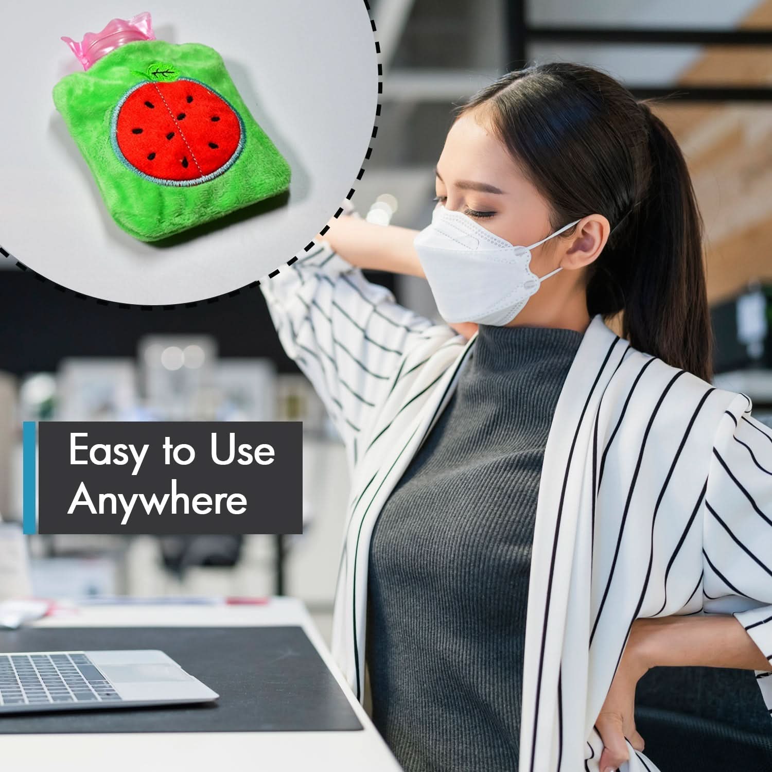 Watermelon small Hot Water Bag with Cover for Pain Relief, Neck, Shoulder Pain and Hand, Feet Warmer, Menstrual Cramps. - infinityexculsivestore.com