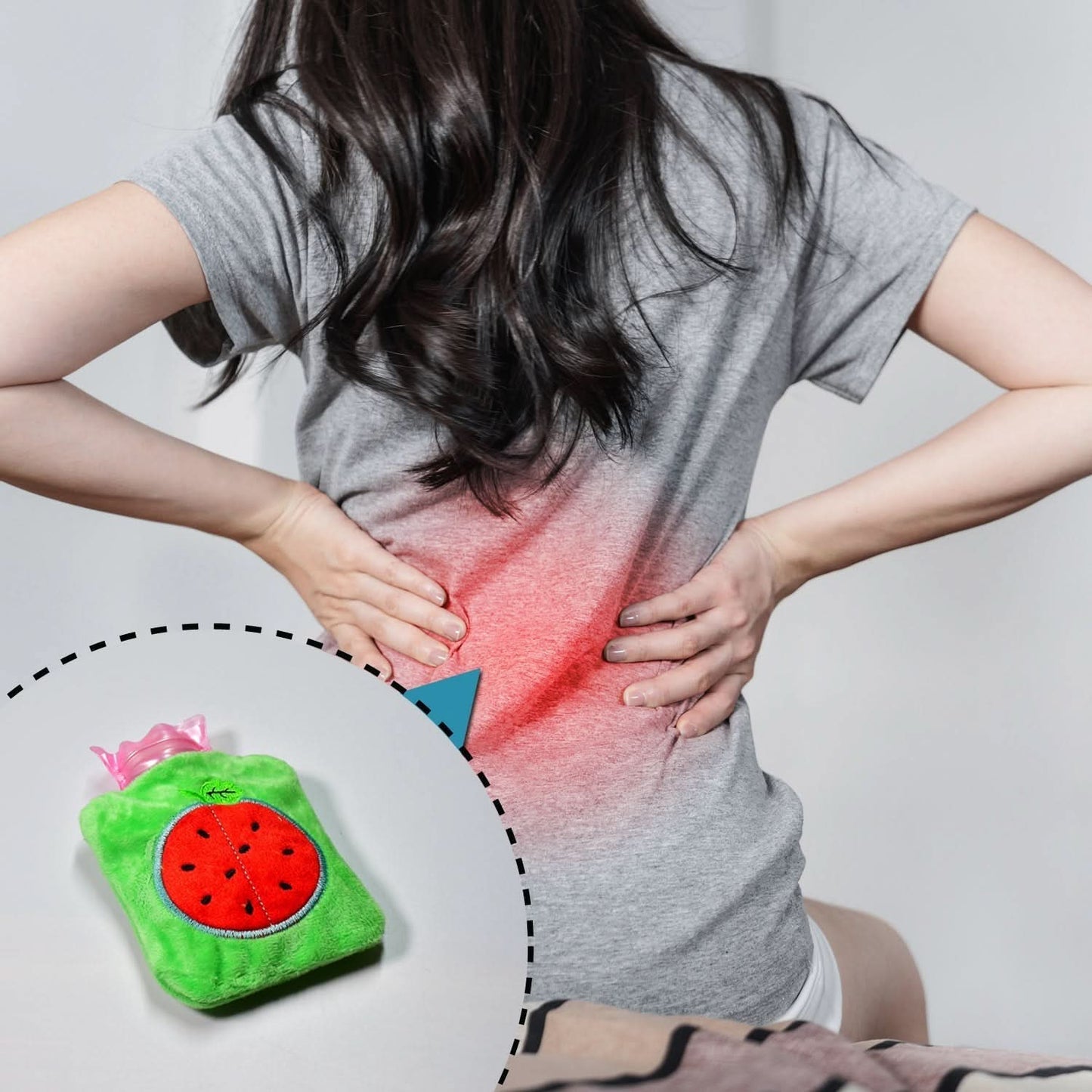 Watermelon small Hot Water Bag with Cover for Pain Relief, Neck, Shoulder Pain and Hand, Feet Warmer, Menstrual Cramps. - infinityexculsivestore.com