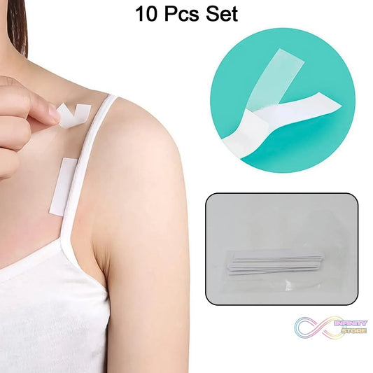 Waterproof Anti - Skid, Disposable Double Sided 10 Adhesive Transparent Clear Medical Tape for Lingerie (10 Pcs Set) - infinityexculsivestore.com