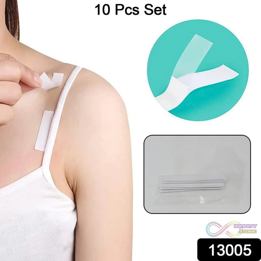 Waterproof Anti - Skid, Disposable Double Sided 10 Adhesive Transparent Clear Medical Tape for Lingerie (10 Pcs Set) - infinityexculsivestore.com