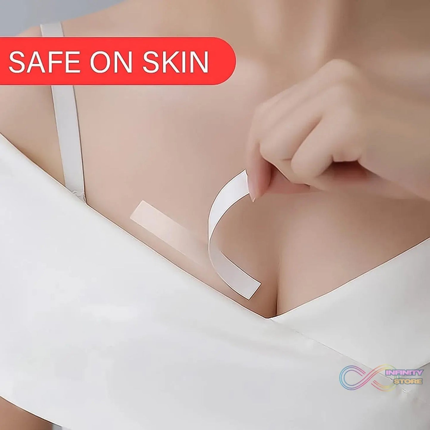 Waterproof Anti - Skid, Disposable Double Sided 10 Adhesive Transparent Clear Medical Tape for Lingerie (10 Pcs Set) - infinityexculsivestore.com