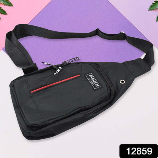 Waterproof Anti Theft Cross - body fanny pack waist bag, Shoulder Bags Chest Men Casual fashion USB Charging hook Sling Travel Bag (1 Pc / Black & Grey Color) - infinityexculsivestore.com