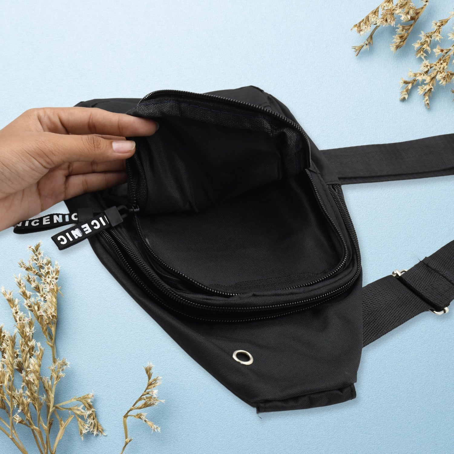 Waterproof Anti Theft Cross - body fanny pack waist bag, Shoulder Bags Chest Men Casual fashion USB Charging hook Sling Travel Bag (1 Pc / Black & Grey Color) - infinityexculsivestore.com