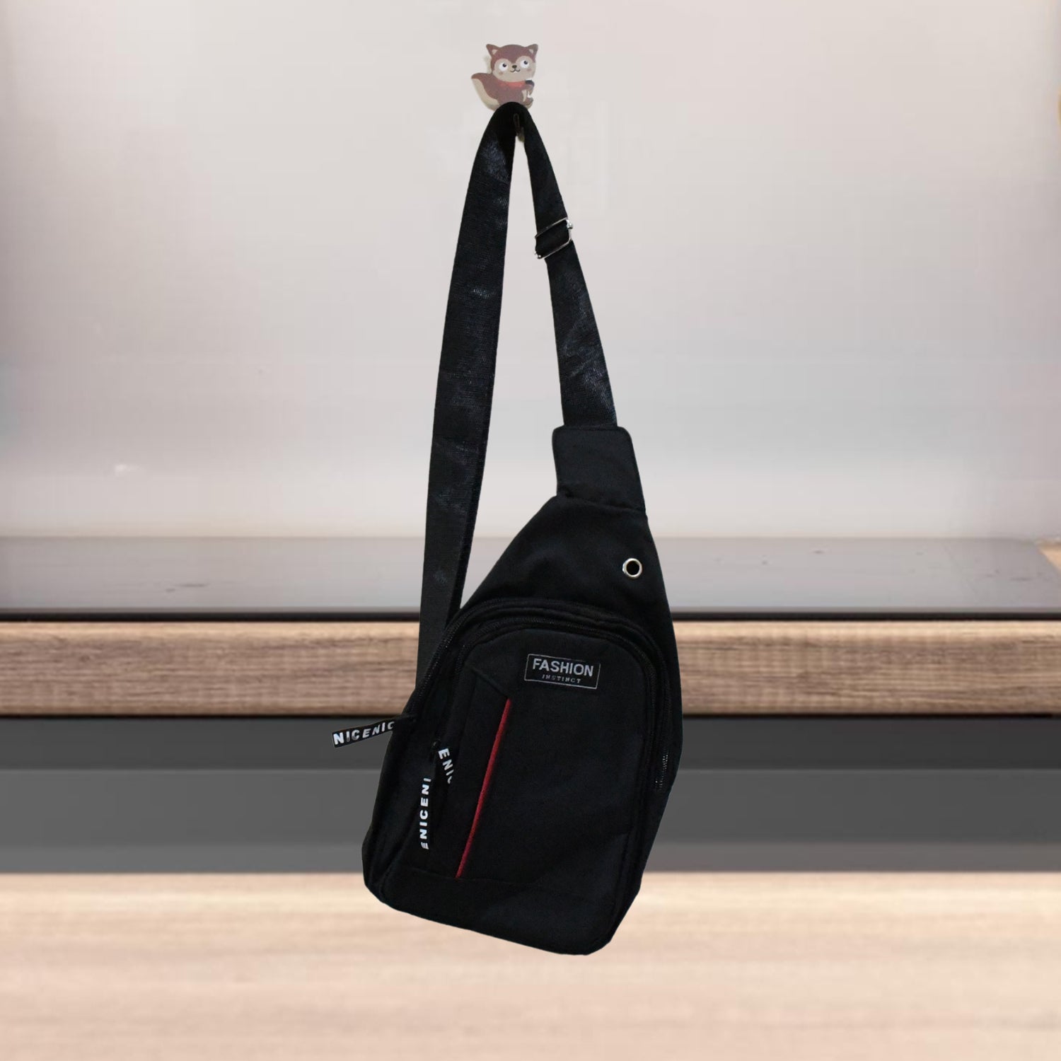 Waterproof Anti Theft Cross - body fanny pack waist bag, Shoulder Bags Chest Men Casual fashion USB Charging hook Sling Travel Bag (1 Pc / Black & Grey Color) - infinityexculsivestore.com