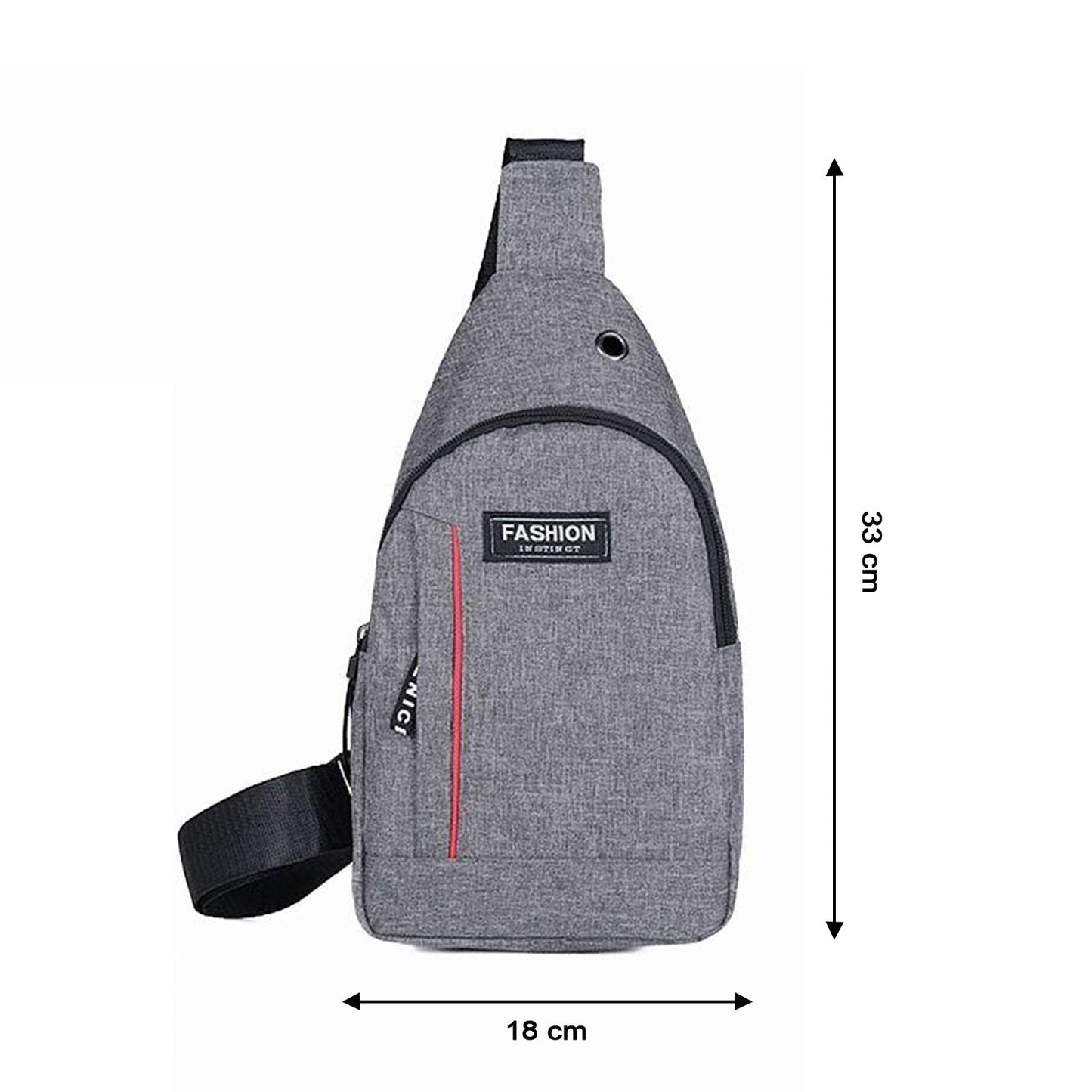 Waterproof Anti - Theft Crossbody Fanny Pack with USB Charging & Earphone Hook (Grey/Blue) - infinityexculsivestore.com
