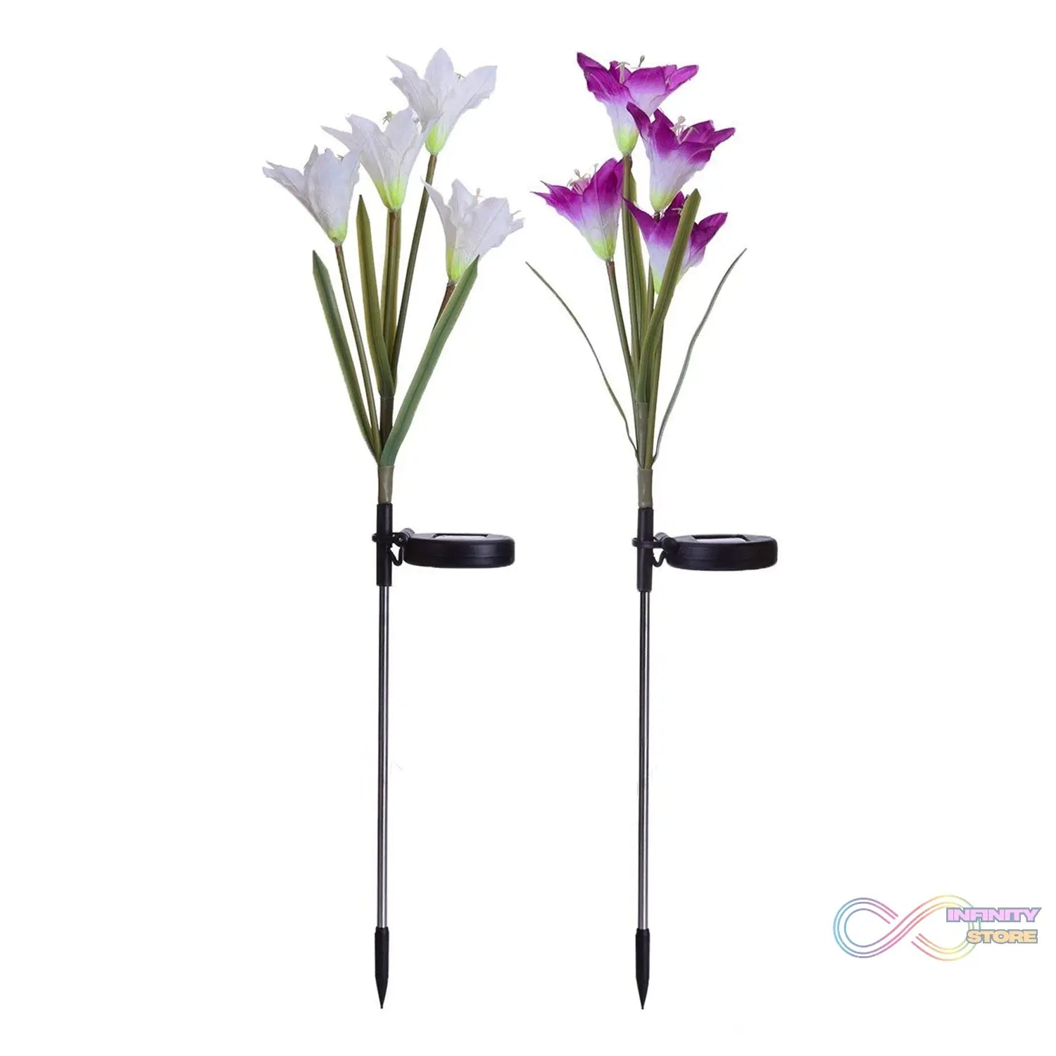 Waterproof Outdoor Solar Lily Flower Stake Lights ( Pack Of 2 pcs ) - infinityexculsivestore.com