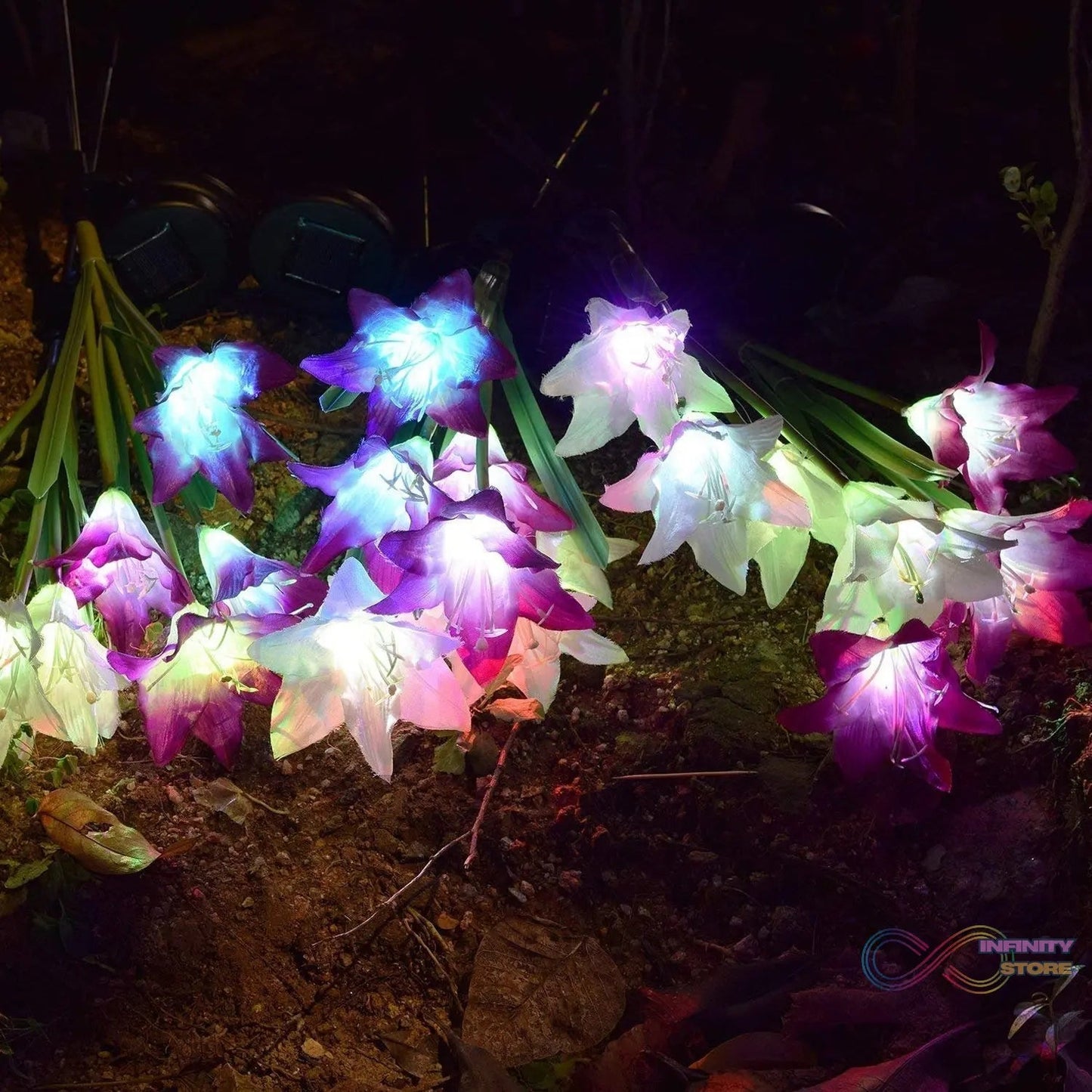 Waterproof Outdoor Solar Lily Flower Stake Lights ( Pack Of 2 pcs ) - infinityexculsivestore.com