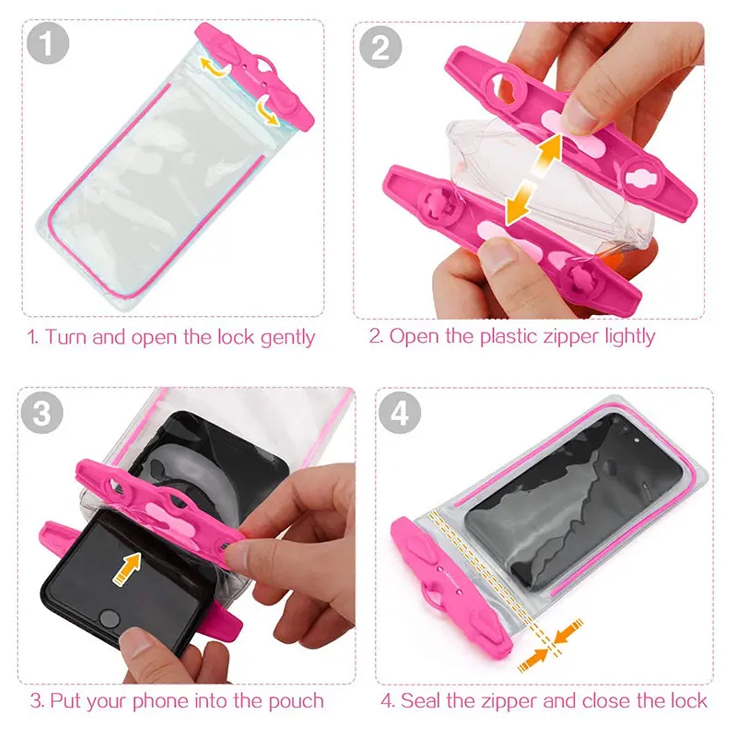 Waterproof Pouch Zip Lock Mobile Cover Under Water Mobile Case For All Type Mobile Phones - infinityexculsivestore.com