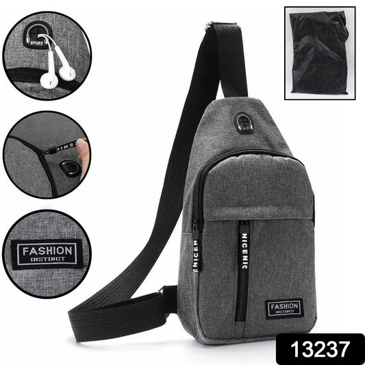 Waterproof Waist Bag, Shoulder Bags USB Charging Earphone Hook Sling Travel Bag (1 Pc) - infinityexculsivestore.com