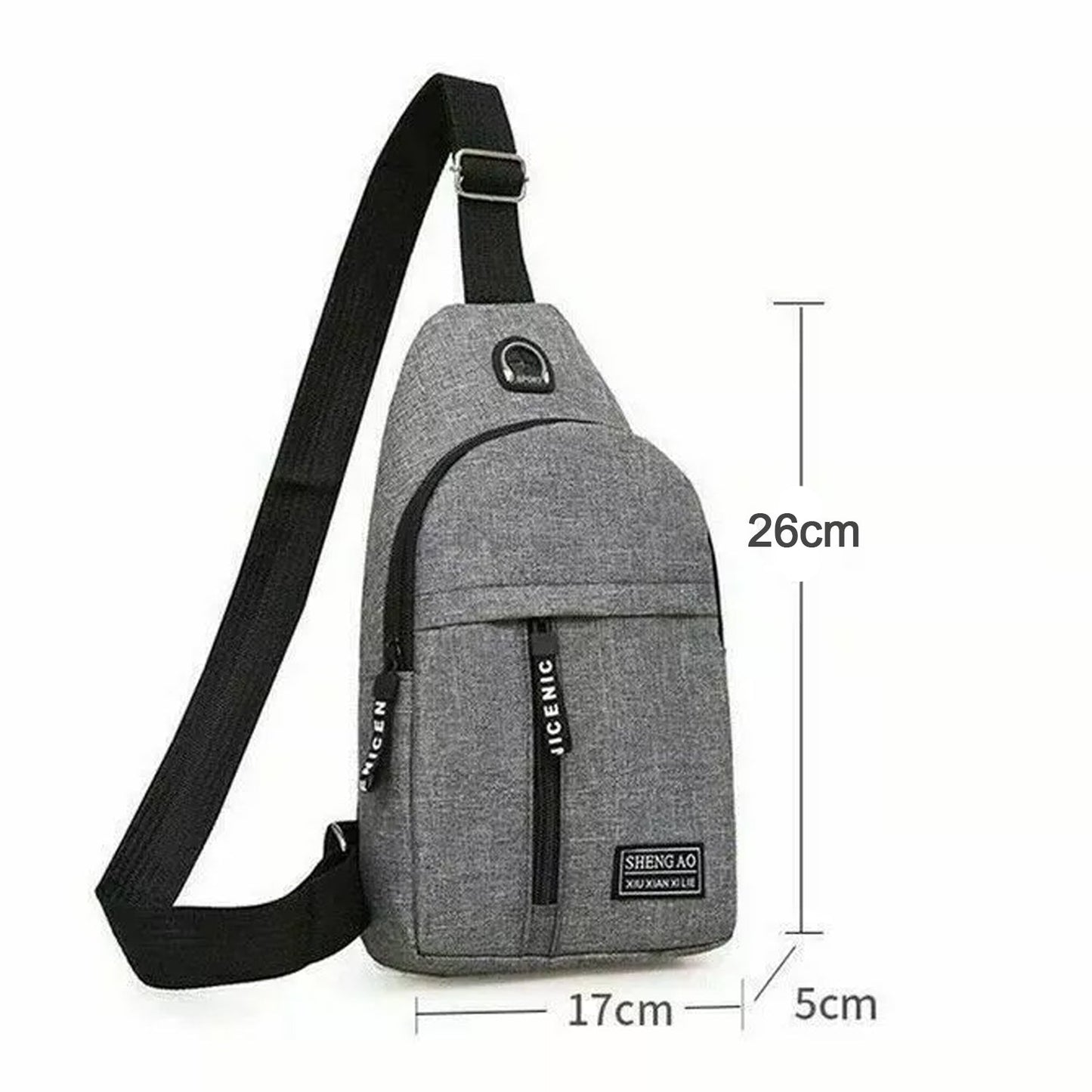 Waterproof Waist Bag, Shoulder Bags USB Charging Earphone Hook Sling Travel Bag (1 Pc) - infinityexculsivestore.com