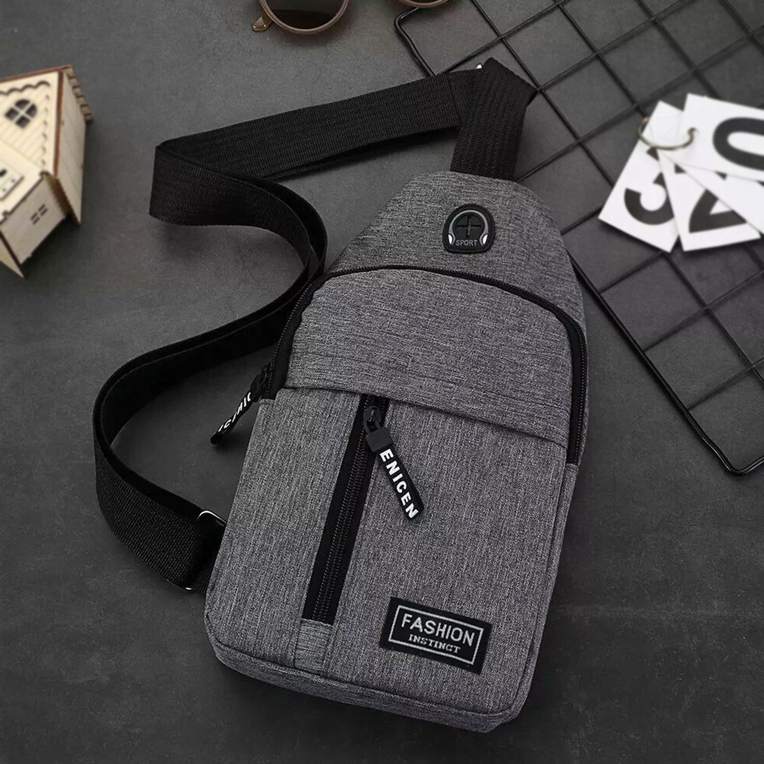 Waterproof Waist Bag, Shoulder Bags USB Charging Earphone Hook Sling Travel Bag (1 Pc) - infinityexculsivestore.com