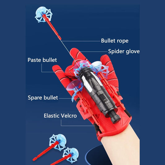 Web Shooter Toy for Kids Fans, Launcher Wrist Gloves Toys For Kids, Boys Superhero Gloves Role - Play Toy Cosplay, Sticky Wall Soft Bomb Funny Children's Educational Toys - infinityexculsivestore.com