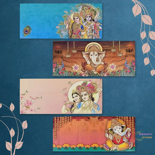 Wedding Gift Envelopes Gift Card (1 Pc / Multicolour / Design) - infinityexculsivestore.com