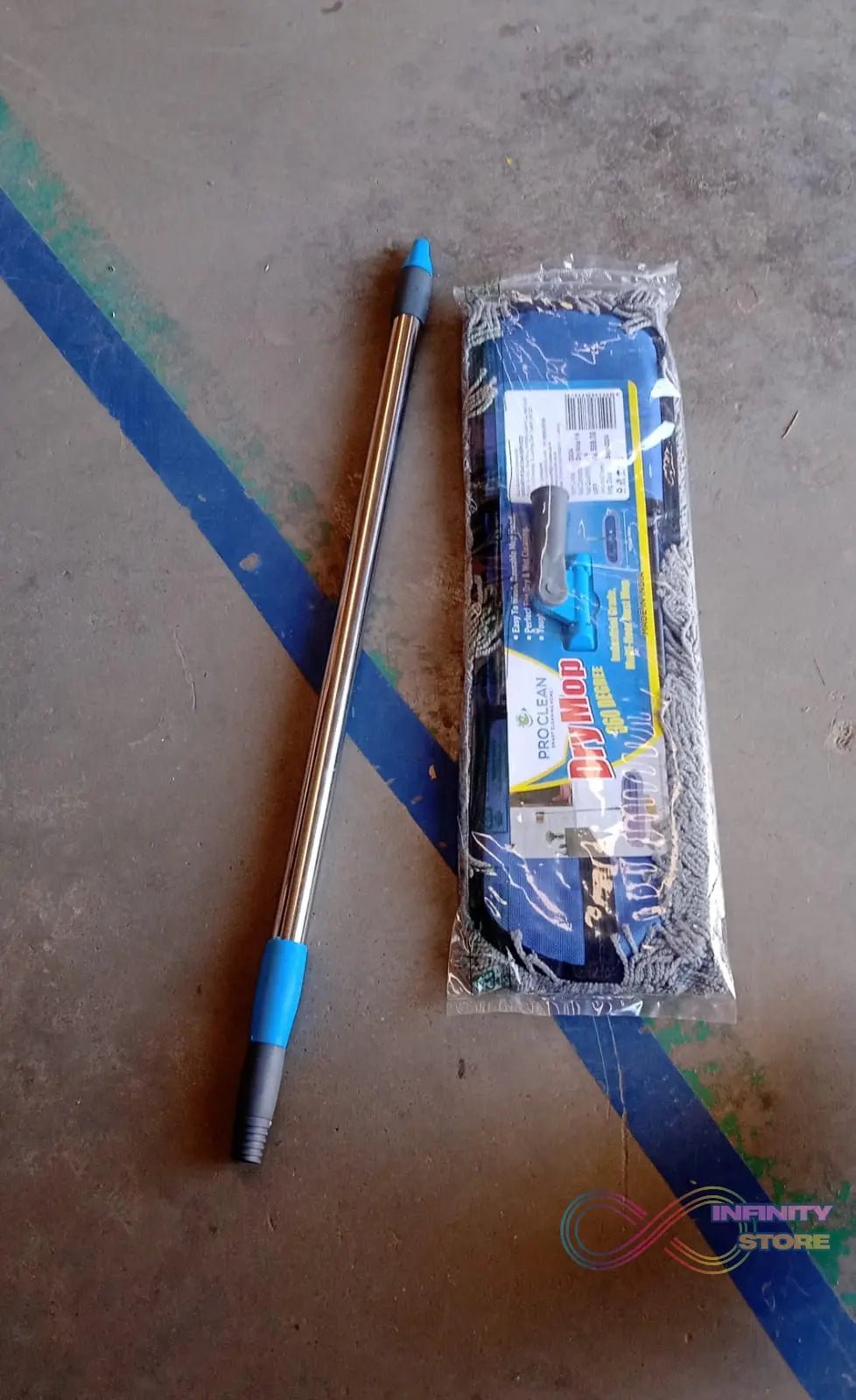 Wet and Dry Cotton Pad Floor Mop with Long Aluminium Handle (1 Pc / Large) - infinityexculsivestore.com