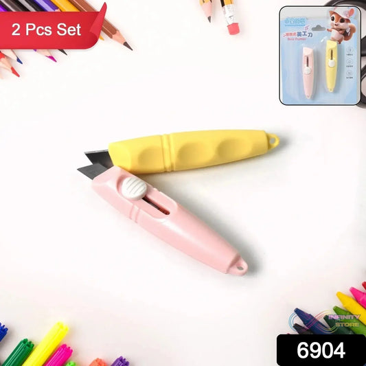 Whistle Shaped Cute Utility Knives Keychain, Portable Mail Opener (2 Pcs Set) - infinityexculsivestore.com