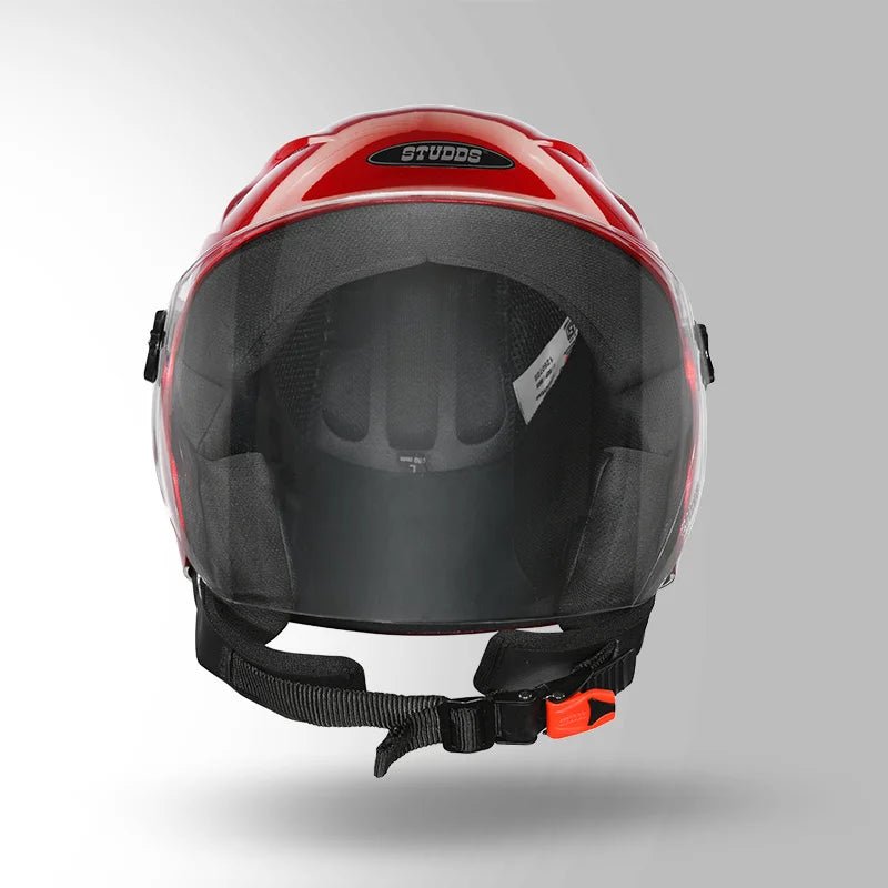 Whitecherry ISI Mark Certified Open Face Solar Smart Bluetooth Safety Motorbike Helmet (Red) - infinityexculsivestore.com
