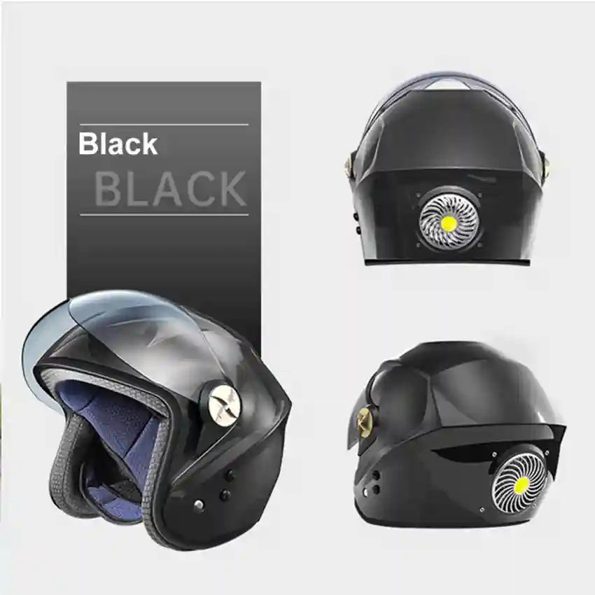 Whitecherry Motorbike Certified Flip - Up Helmet for Men & Women Solar Bluetooth Helmet Black Cycling Helmet (Black) - infinityexculsivestore.com