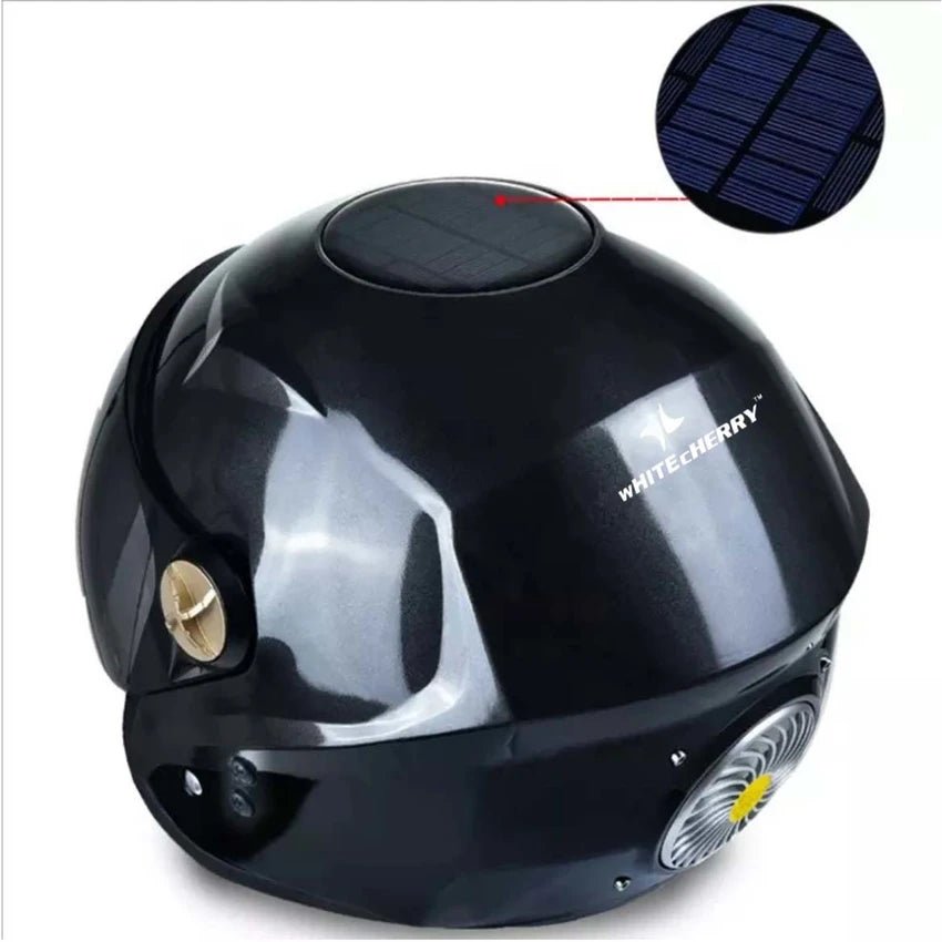 Whitecherry Motorbike Certified Flip - Up Helmet for Men & Women Solar Bluetooth Helmet Black Cycling Helmet (Black) - infinityexculsivestore.com