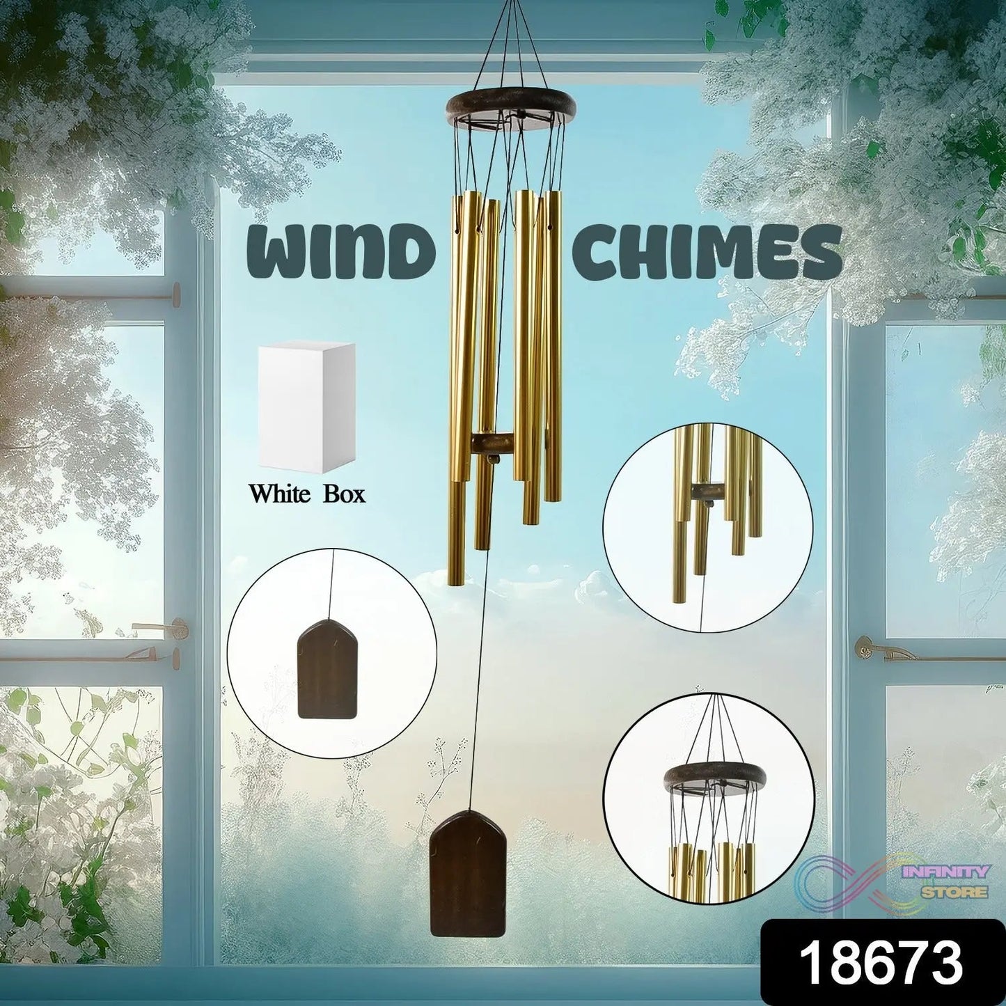 Wind Chime Musical Wind Chime with 6 Tuned Tubes and Hook (1 Pc) - infinityexculsivestore.com