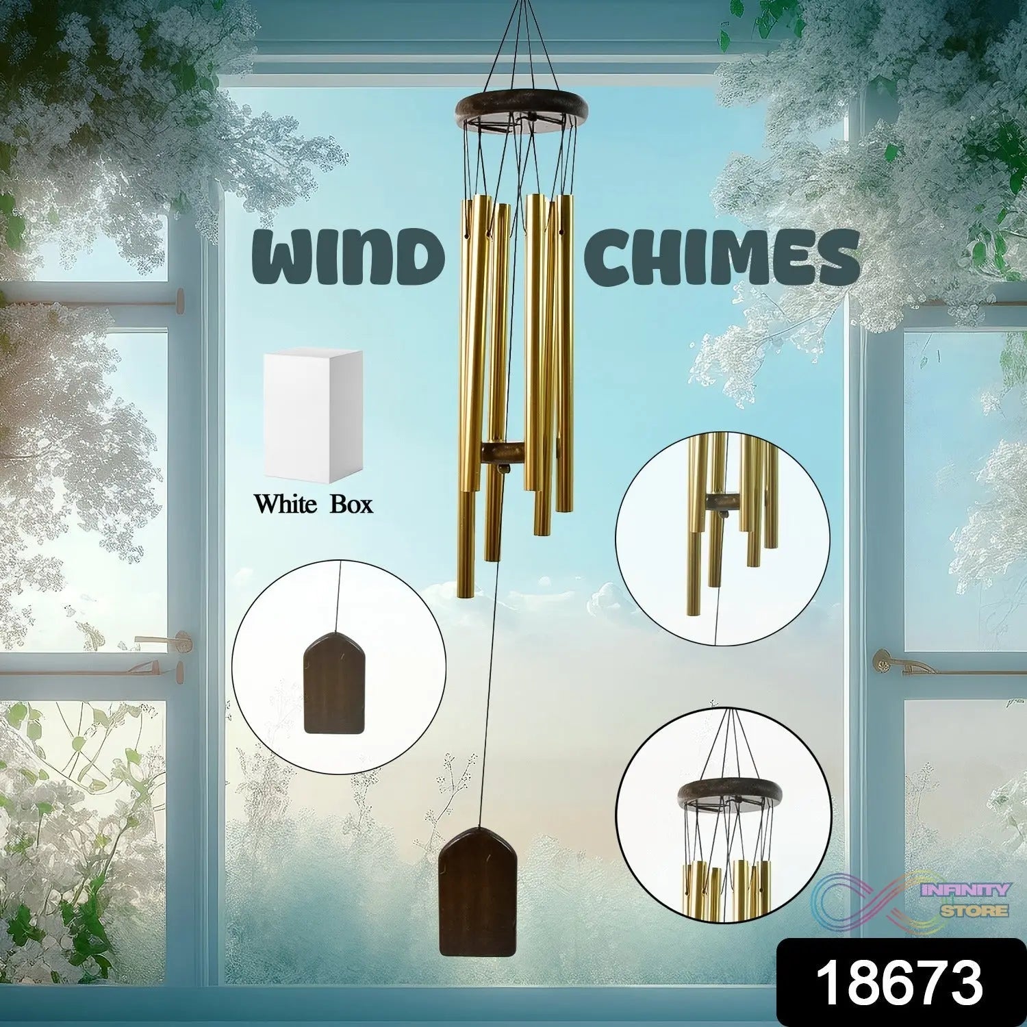Wind Chime Musical Wind Chime with 6 Tuned Tubes and Hook (1 Pc) - infinityexculsivestore.com