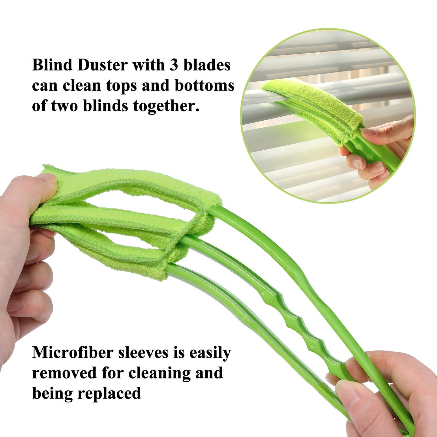 Window Blind Cleaner Duster Brush with Microfiber Sleeves - Blind Cleaner Tools for Window Shutters Blind Air Conditioner Jalousie Dust - infinityexculsivestore.com