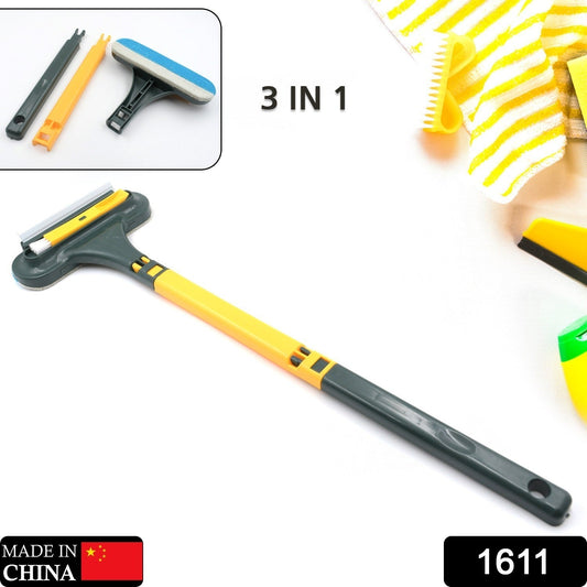 Window Screen Cleaner Brush, Magic Window Cleaner Brush, 3in1 Mesh Cleaner, Glass Cleaning Squeegee, Small Window Brush with Handle Portable - infinityexculsivestore.com