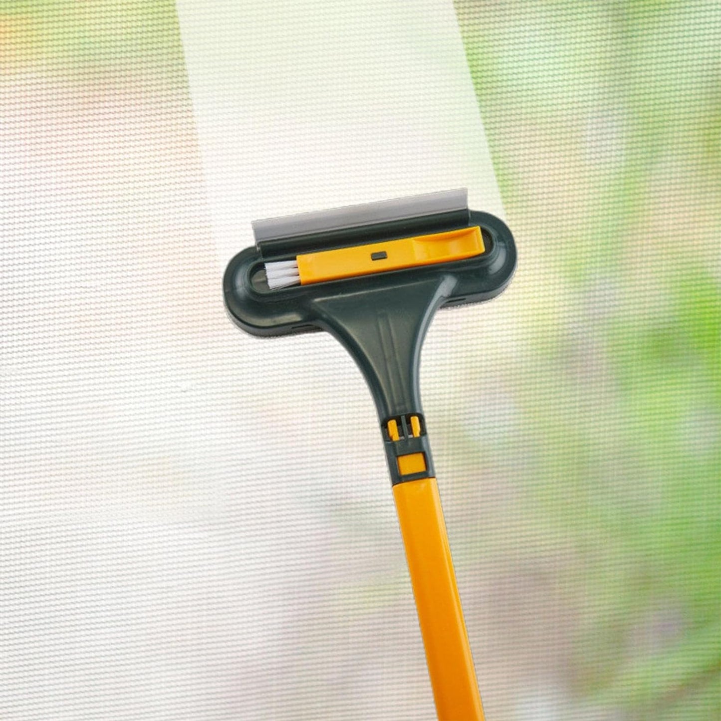 Window Screen Cleaner Brush, Magic Window Cleaner Brush, 3in1 Mesh Cleaner, Glass Cleaning Squeegee, Small Window Brush with Handle Portable - infinityexculsivestore.com