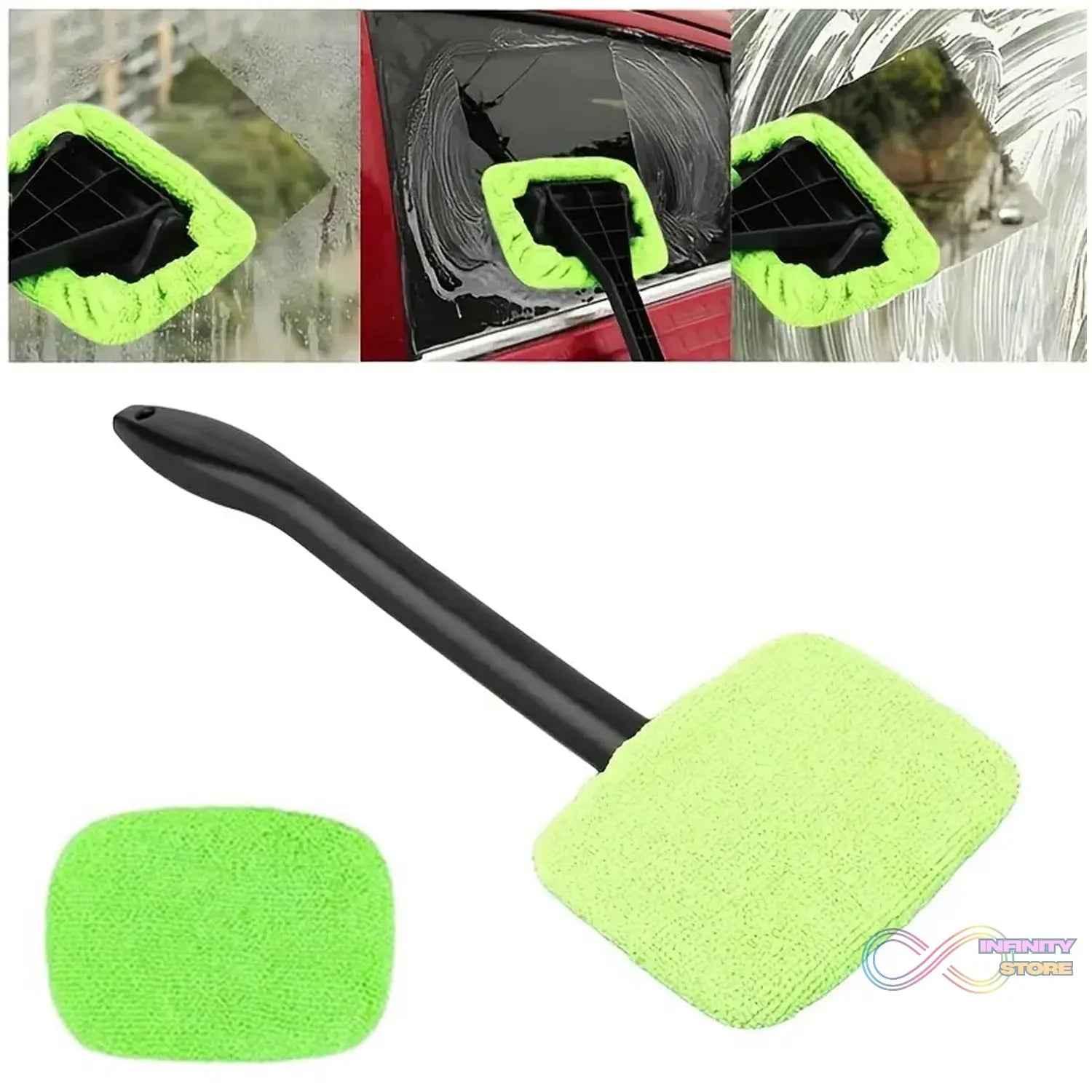 Windshield Clean Car Glass Cleaner Wiper With 1 Extra Microfiber Cloth (1 Pc / 38 Cm Long) - infinityexculsivestore.com