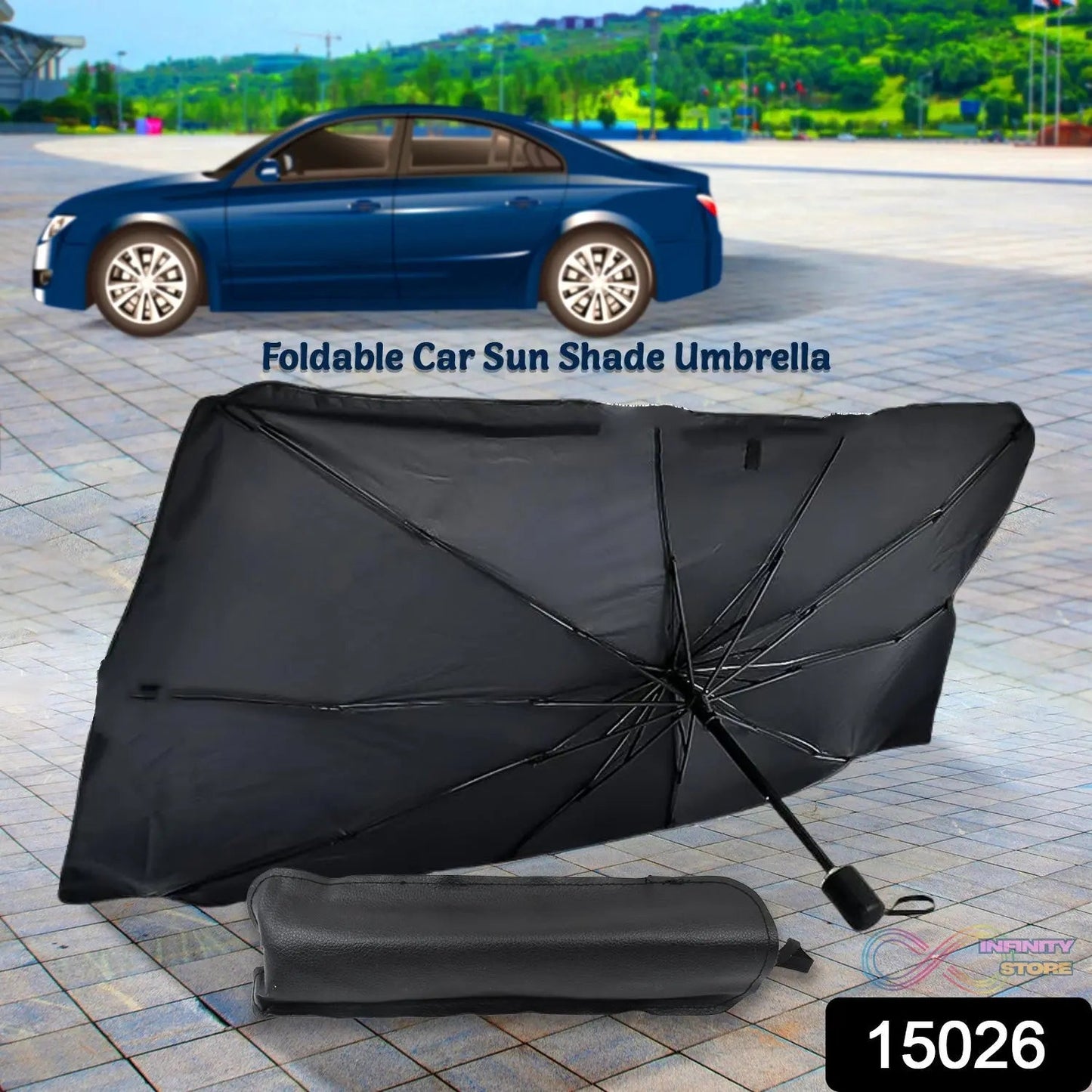 Windshield Umbrella Sun Shade Cover for Car (1 Pc) - infinityexculsivestore.com