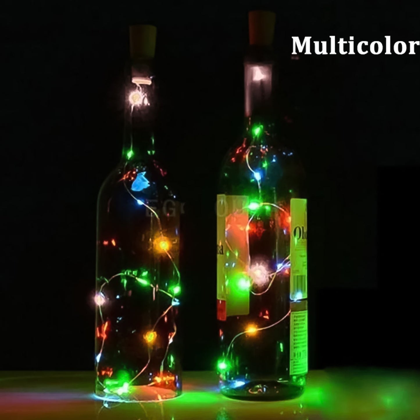 Wine Bottle Cork String Light | Multi LED / 2M Cable Length Copper Wire Battery Operated (Multicolor Light / 1 Pc) - infinityexculsivestore.com