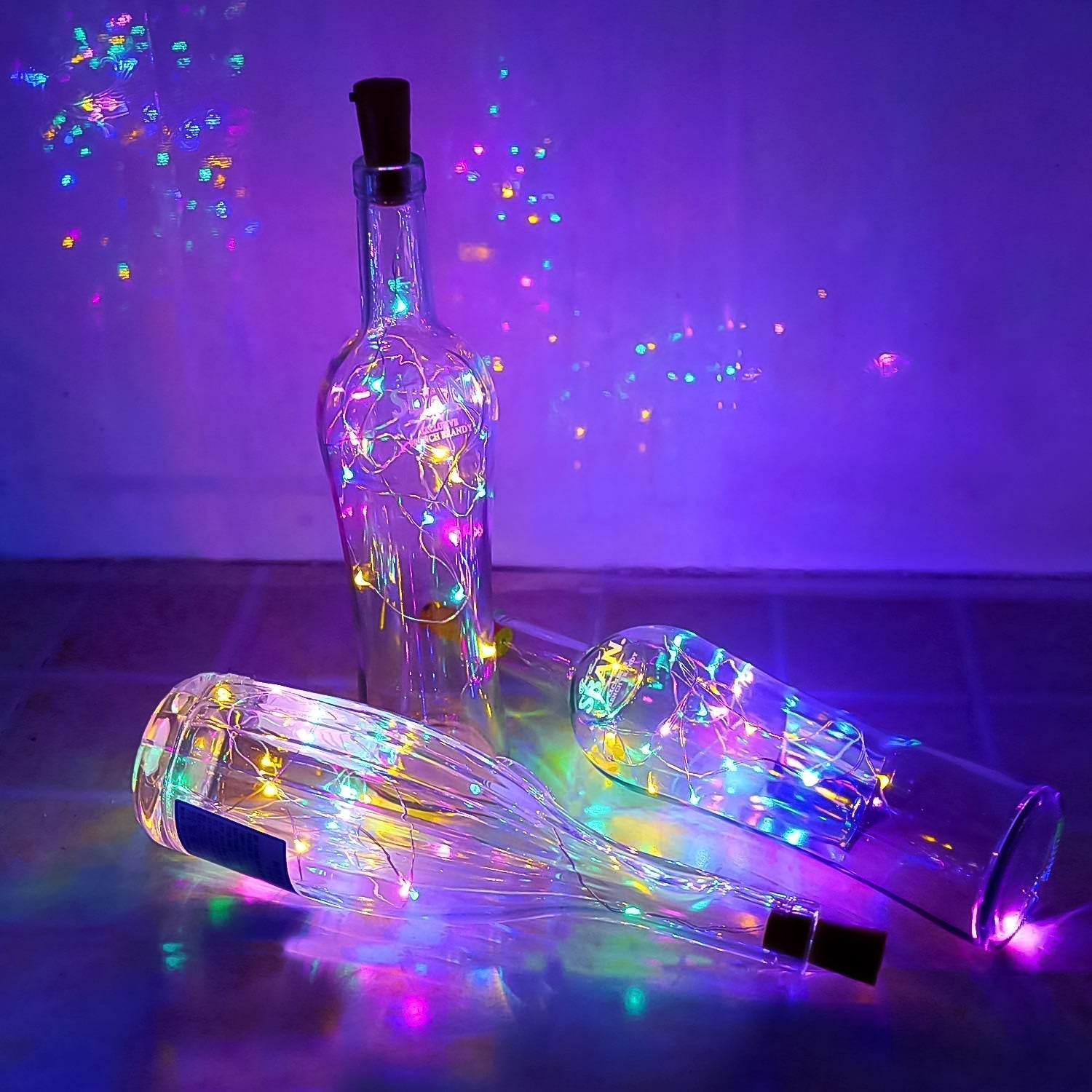 Wine Bottle Cork String Light | Multi LED / 2M Cable Length Copper Wire Battery Operated (Multicolor Light / 1 Pc) - infinityexculsivestore.com