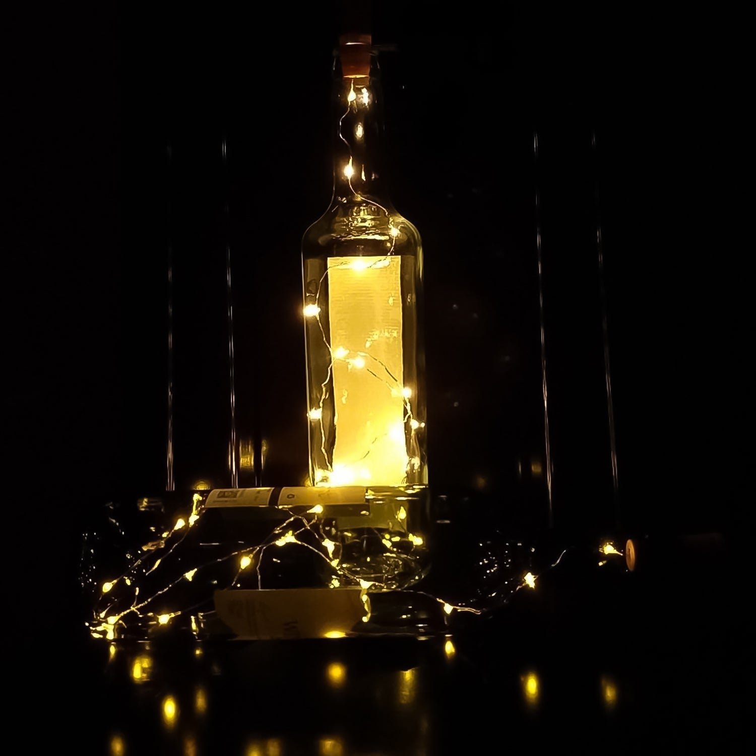 Wine Bottle Cork String Light | Multi LED / 2M Cable Length Copper Wire Battery Operated Warm white / 1 Pc) - infinityexculsivestore.com