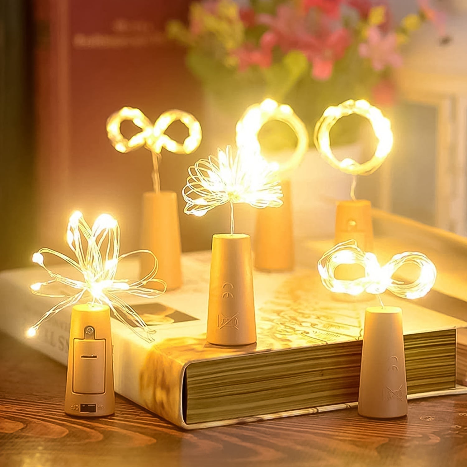 Wine Bottle Cork String Light | Multi LED / 2M Cable Length Copper Wire Battery Operated Warm white / 1 Pc) - infinityexculsivestore.com