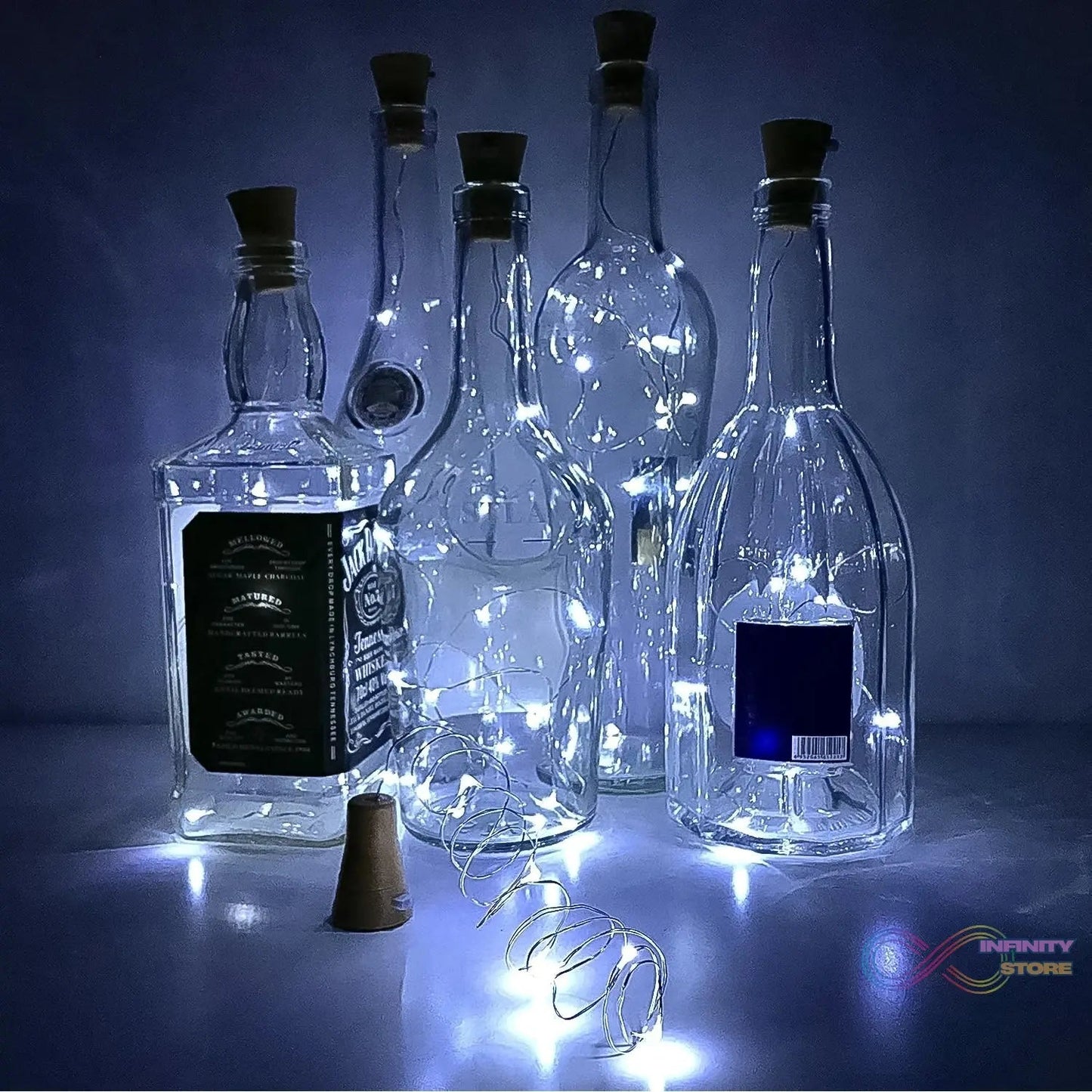 Wine Bottle Cork String Light | Multi LED / 2M Cable Length Copper Wire Battery Operated (White / 1 Pc) - infinityexculsivestore.com
