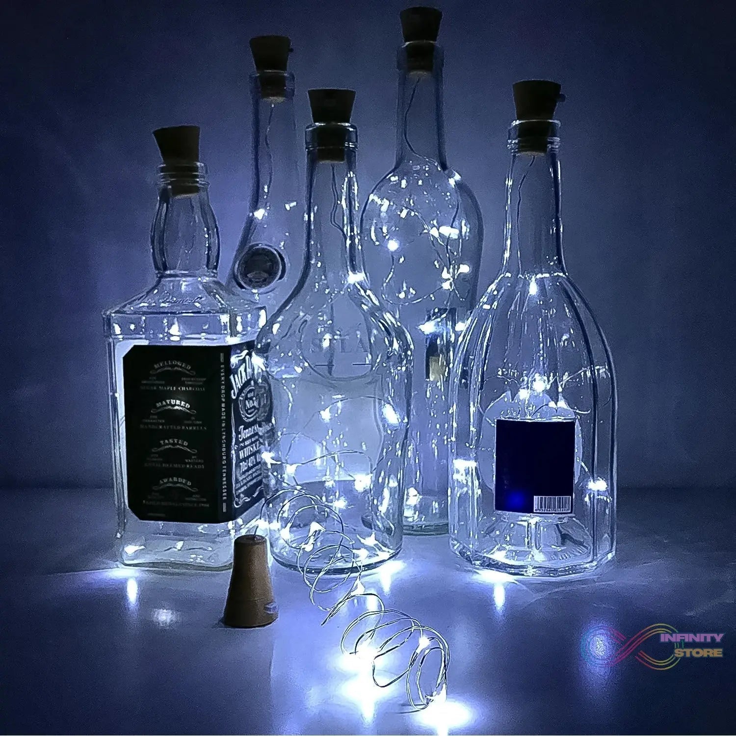Wine Bottle Cork String Light | Multi LED / 2M Cable Length Copper Wire Battery Operated (White / 1 Pc) - infinityexculsivestore.com
