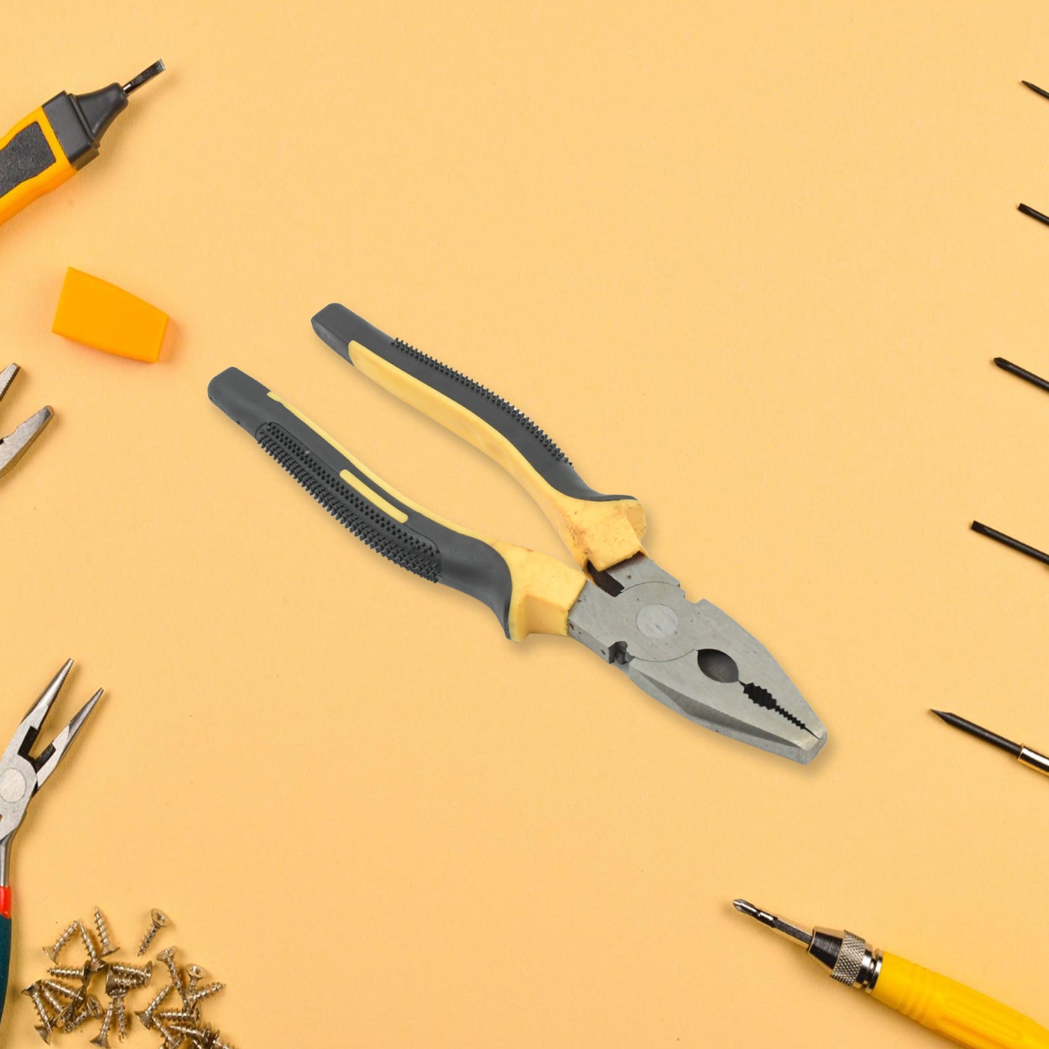 Wire Beading Featured Repair Tool Serrated reliable efficacy Jaws Combination Cutting Plier, Sturdy Steel Combination Plier for Home & Professional Use 1pc - infinityexculsivestore.com
