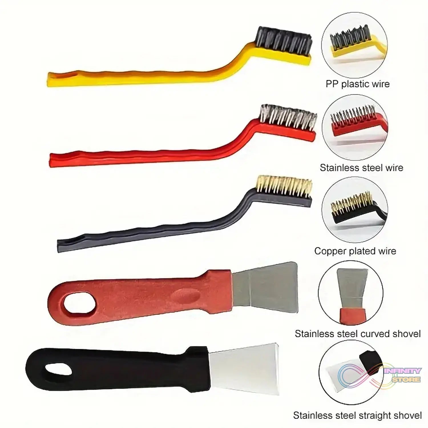 Wire Brush and Scraper Set (5 Pcs Set) - infinityexculsivestore.com