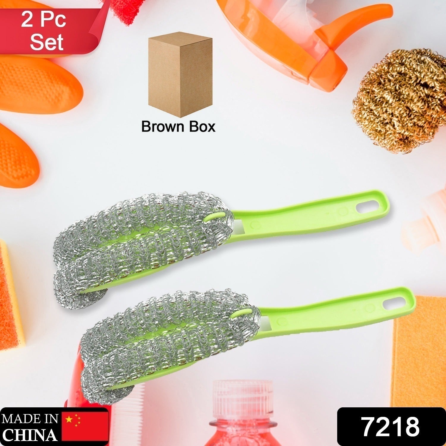 Wire Kitchen Washing Brush, Plastic Small Brush, Cleaning Brush, Bend Handle Pot Washing Brush (2 Pc) - infinityexculsivestore.com