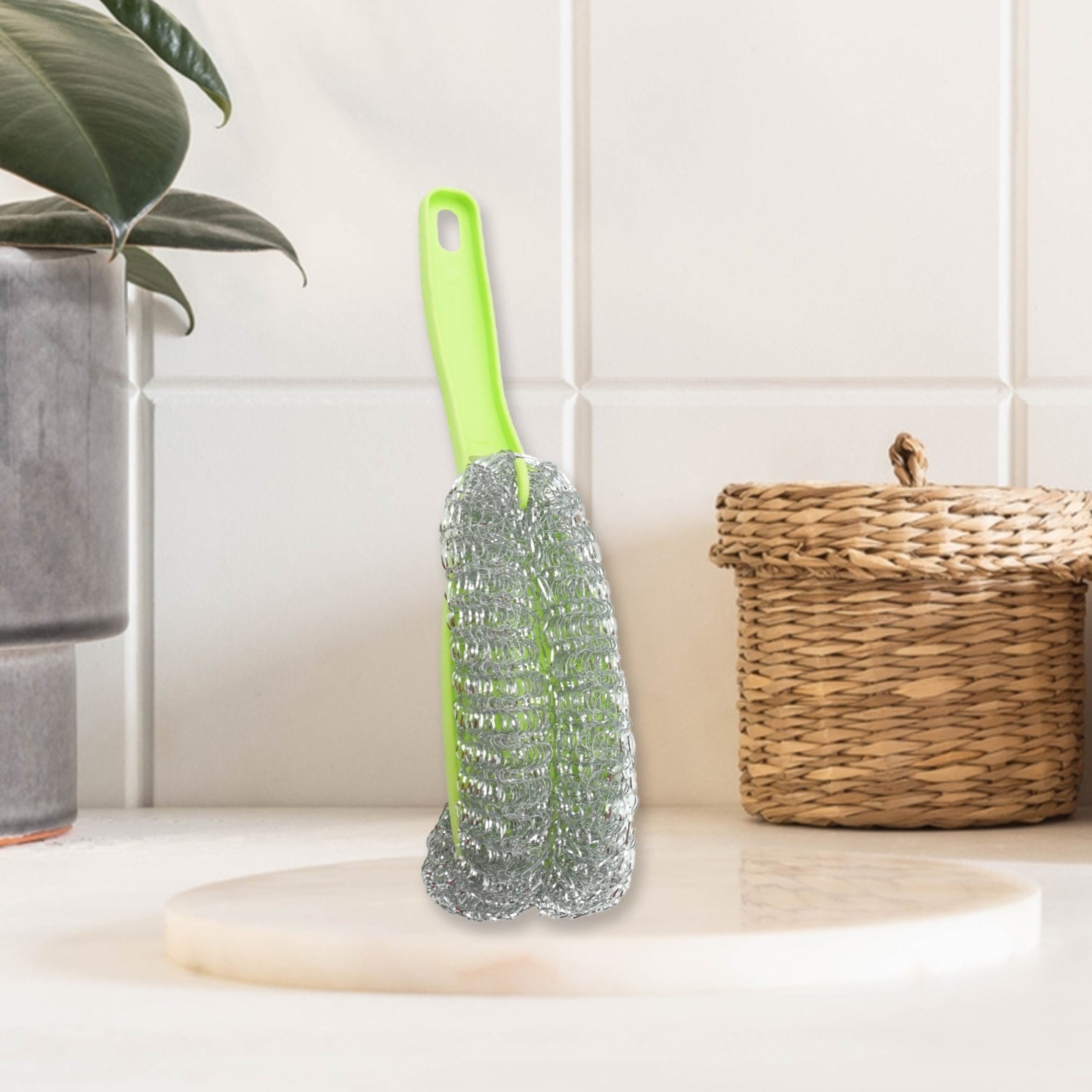 Wire Kitchen Washing Brush, Plastic Small Brush, Cleaning Brush, Bend Handle Pot Washing Brush (2 Pc) - infinityexculsivestore.com