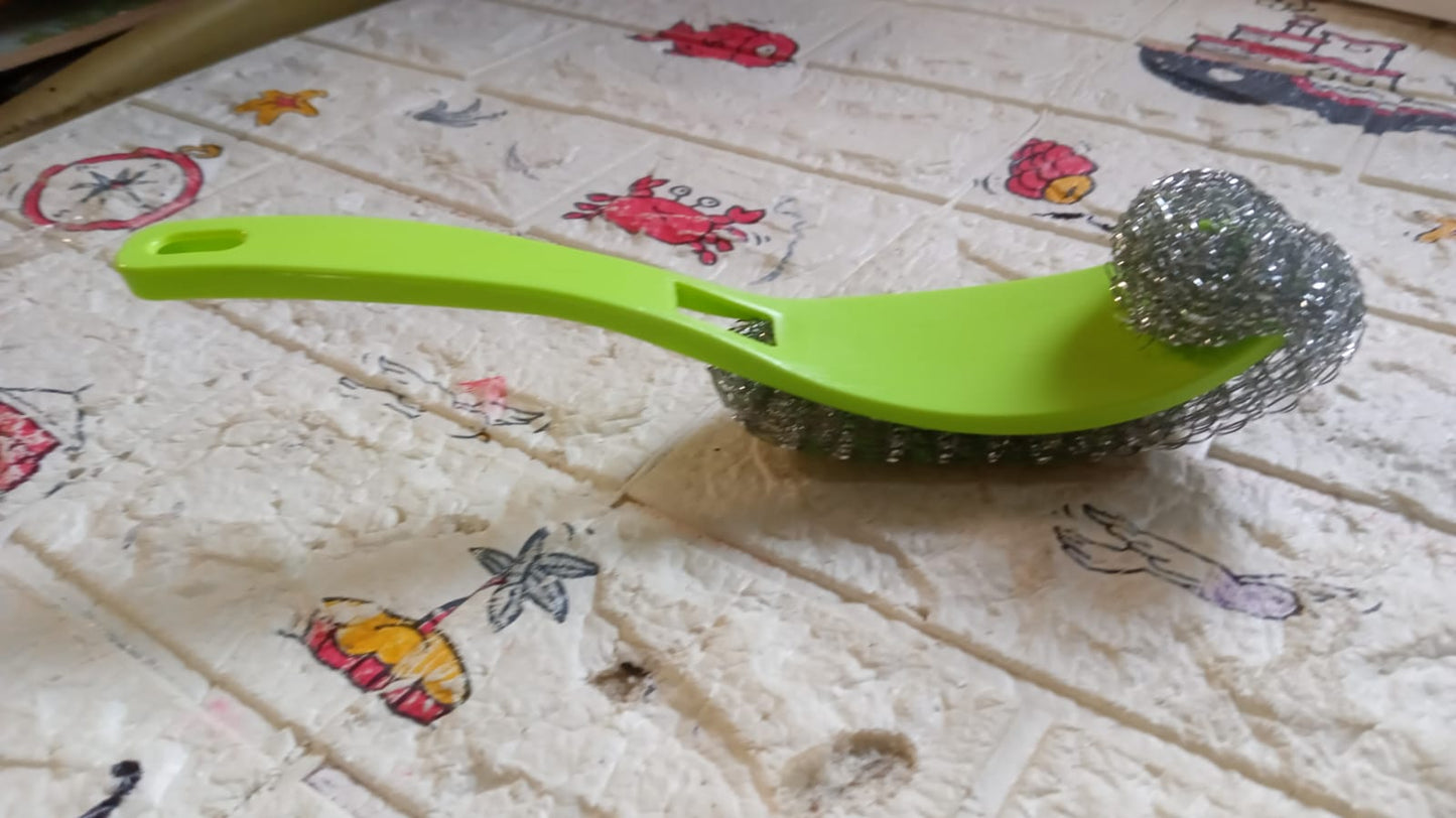 Wire Kitchen Washing Brush, Plastic Small Brush, Cleaning Brush, Bend Handle Pot Washing Brush (2 Pc) - infinityexculsivestore.com