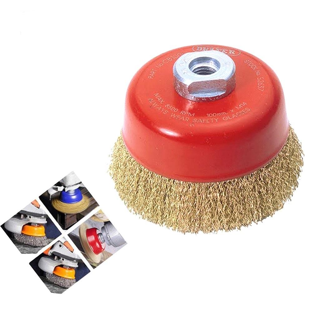 Wire Wheel Cup Brush (Gold) - infinityexculsivestore.com